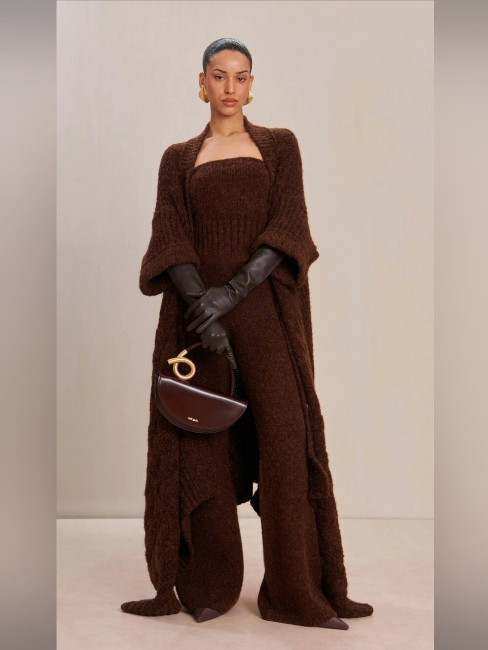 Cult gaia Chocolate Brown Knit Pants